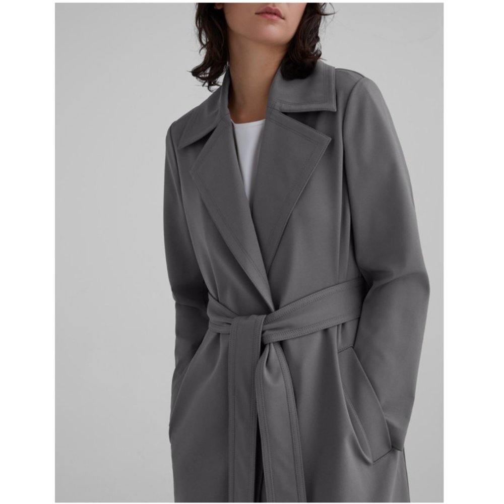-Club Monaco Jersey Trench Coat Grey Light Outer XS